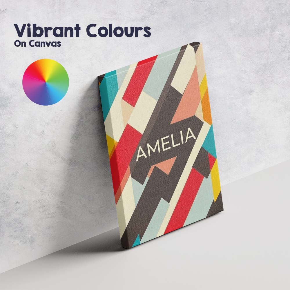 Personalised Name Abstract Bold Layered Custom Modern Room Accent Elegant Feature Canvas Wall Art Print Decor Picture Ready to Hang