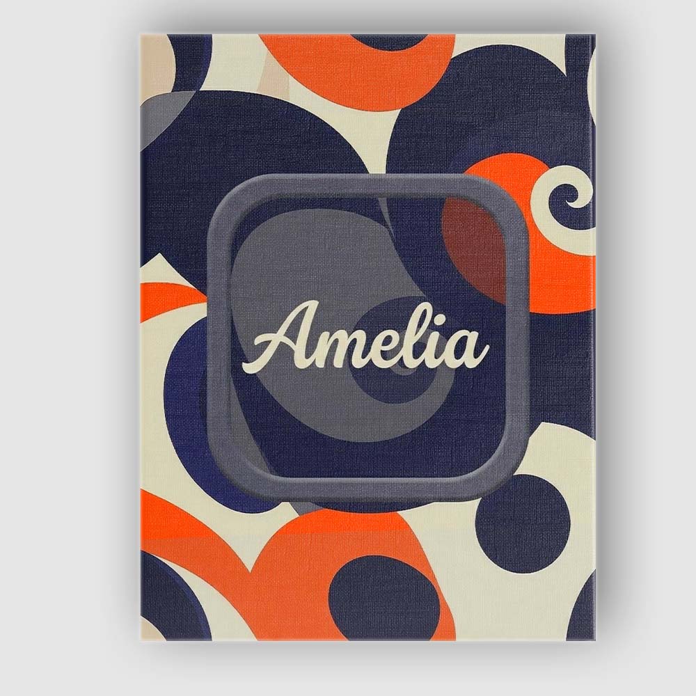 Personalised Name Abstract Organic Curved Custom Unique Gift Idea Elegant Feature Canvas Wall Art Print Decor Picture Ready to Hang
