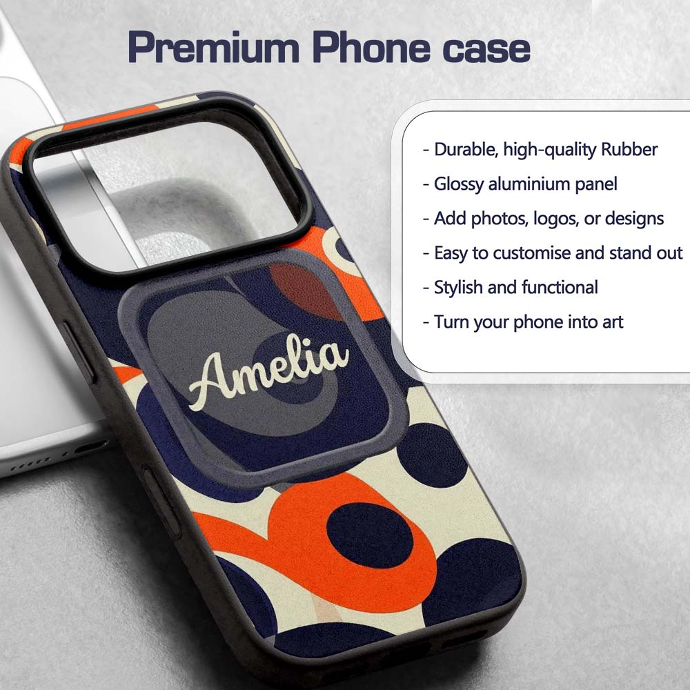 Abstract Organic Curved Shapes Printed Design Custom Name Protective Phone Case Mobile Cover Durable Everyday Smartphone Shock Resistant