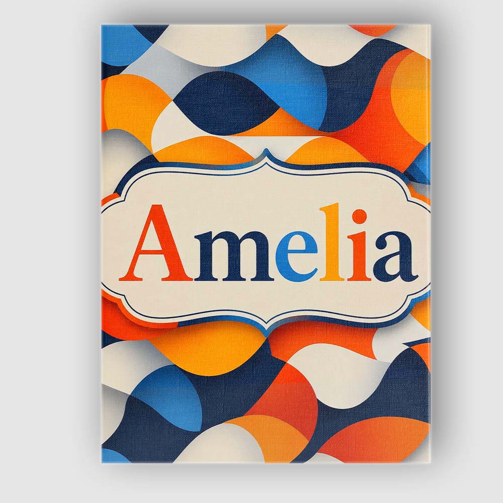 Personalised Name Abstract Fluid Organic Custom Unique Gift Idea Elegant Feature Canvas Wall Art Print Decor Picture Ready to Hang