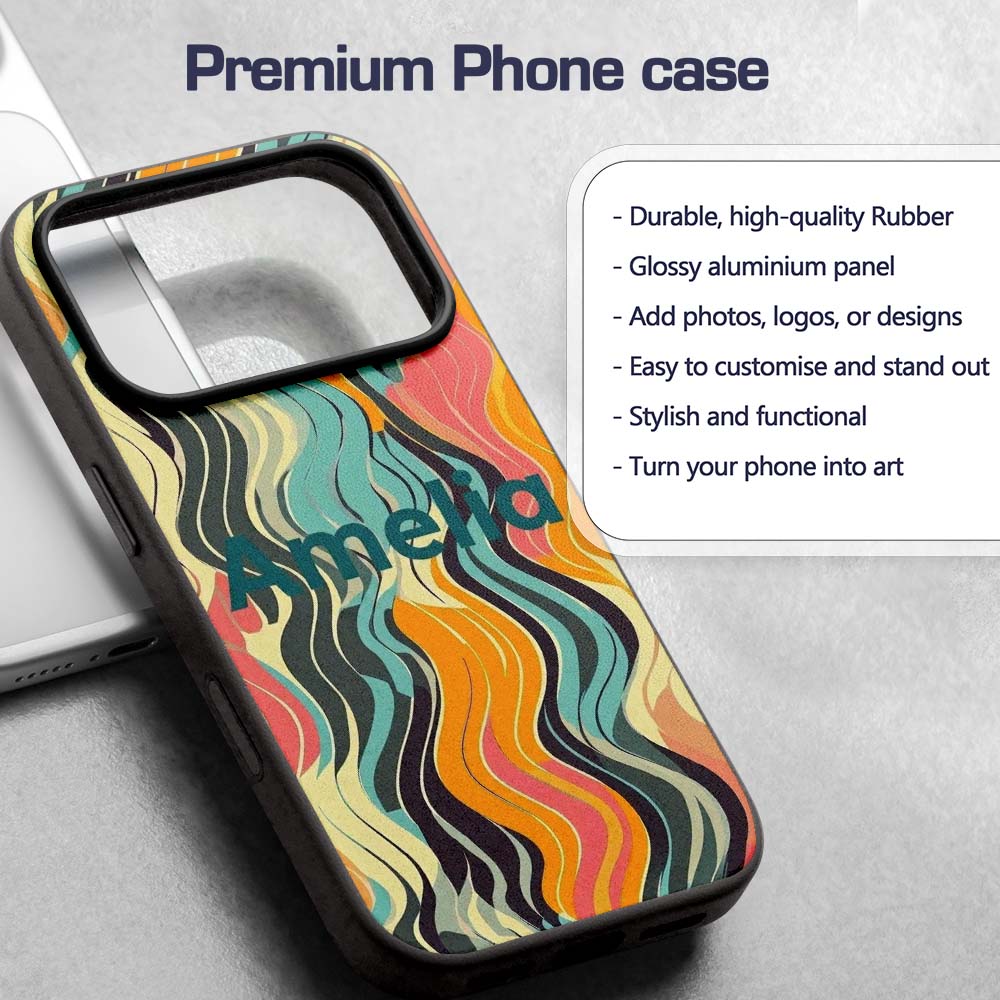 Abstract Wavy Lines Soft Pastel Flow Seamless Custom Name Protective Phone Case Mobile Cover Durable Everyday Smartphone Shock Resistant