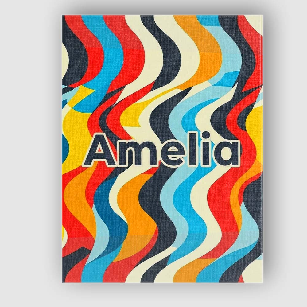 Personalised Name Abstract Curved Ribbon Custom Unique Gift Idea Elegant Feature Canvas Wall Art Print Decor Picture Ready to Hang