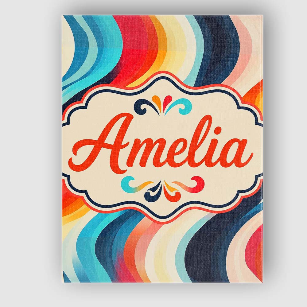 Personalised Name Abstract Flowing Gradient Custom Bespoke Interior Contemporary Canvas Wall Art Print Decor Picture Ready to Hang