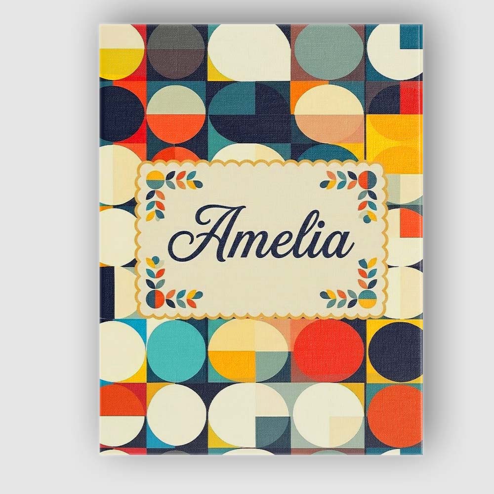 Personalised Name Abstract Oval Grid Color Custom Unique Gift Idea Elegant Feature Canvas Wall Art Print Decor Picture Ready to Hang