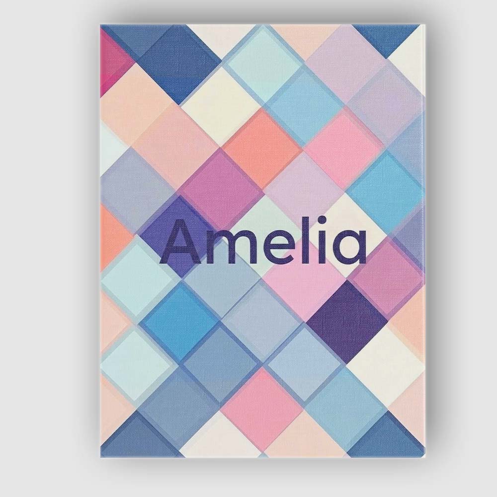 Personalised Name Abstract Modern Pastel Custom Unique Gift Idea Elegant Feature Canvas Wall Art Print Decor Picture Ready to Hang