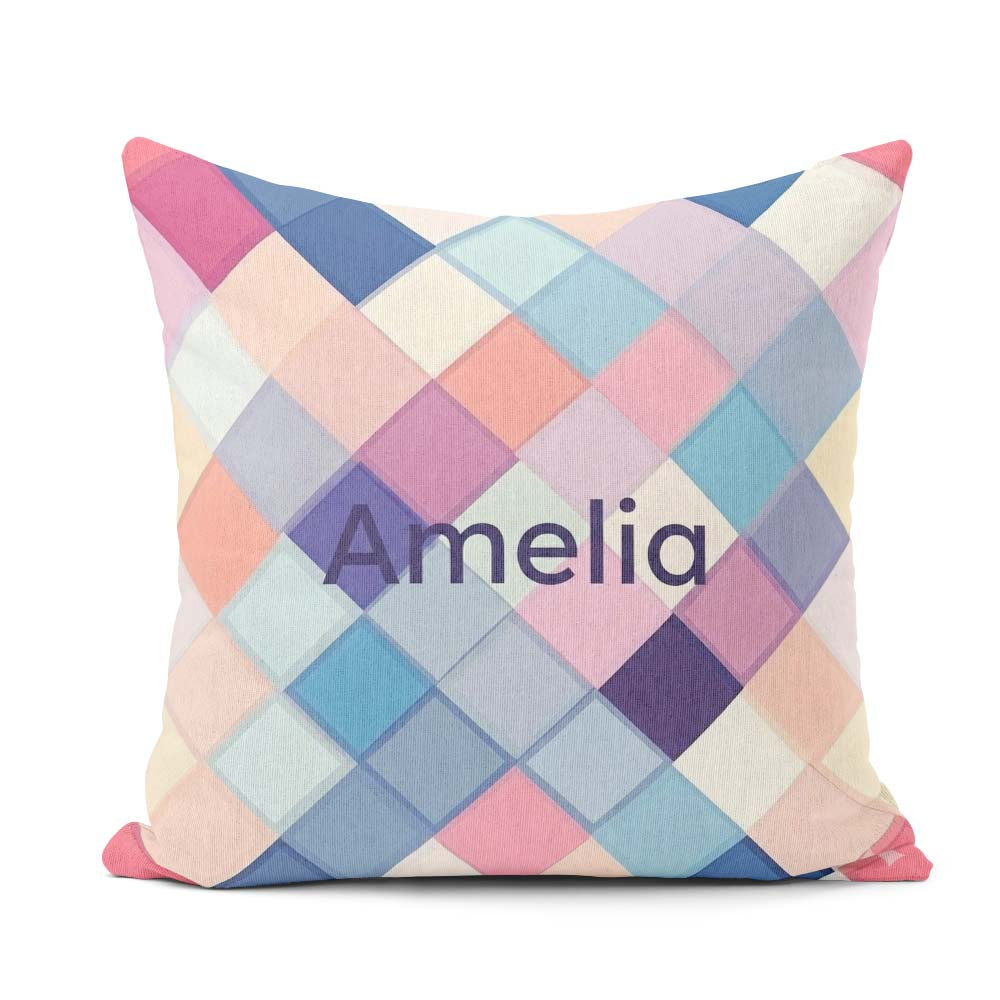 Custom Name Abstract Modern Overlay Gradient Texture Seamless Square Filled Cushion Throw Pillow Sofa Bed Home Decor Zip Washable UK Made