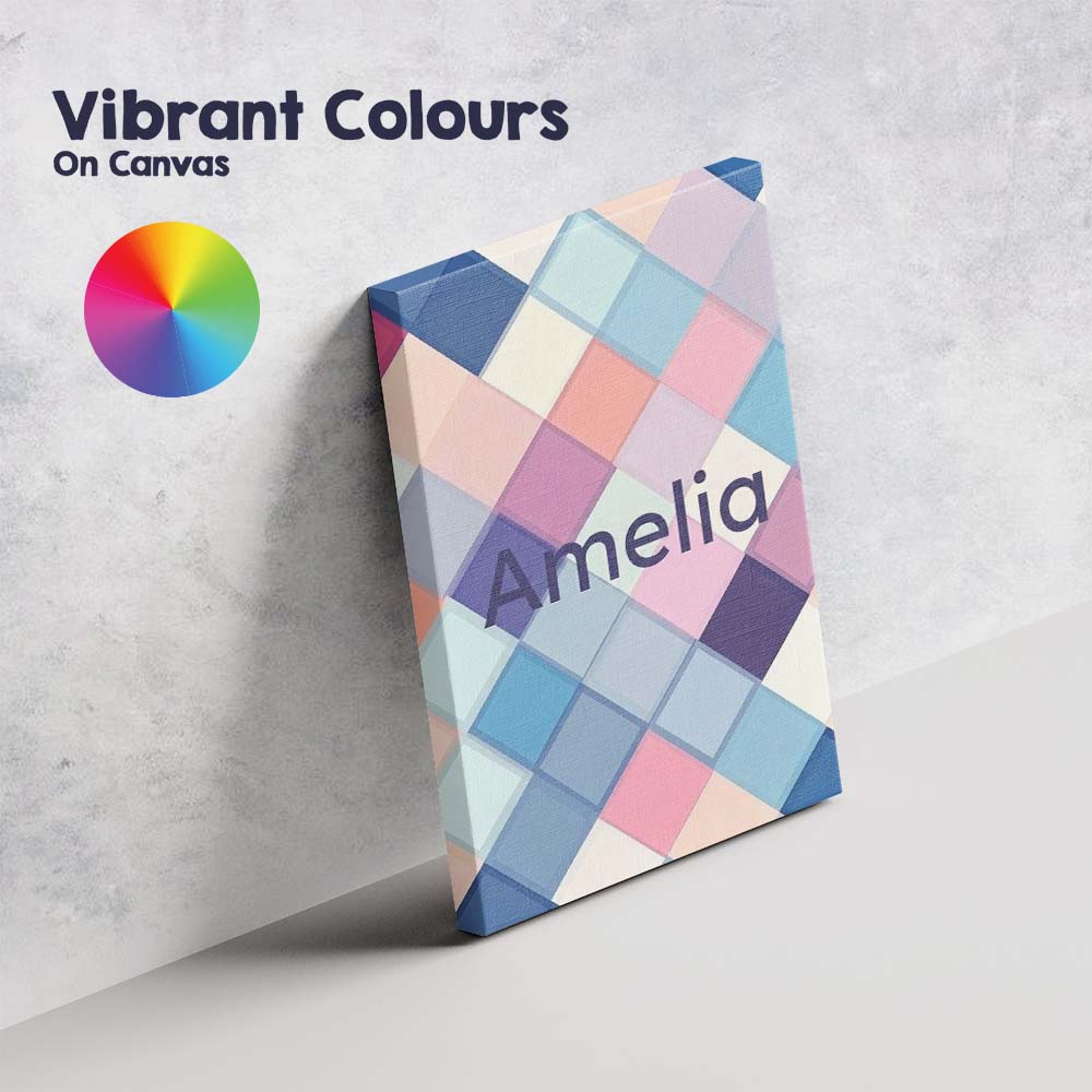 Personalised Name Abstract Modern Pastel Custom Unique Gift Idea Elegant Feature Canvas Wall Art Print Decor Picture Ready to Hang