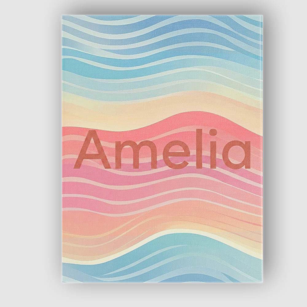 Personalised Name Abstract Soft Gradient Custom Unique Gift Idea Elegant Feature Canvas Wall Art Print Decor Picture Ready to Hang