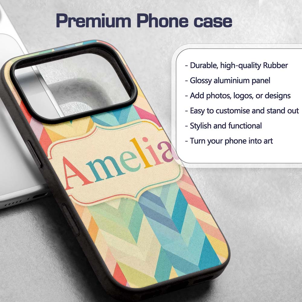 Abstract Multicolor Chevron Stripe Soft Pastel Custom Name Protective Phone Case Mobile Cover Durable Everyday Smartphone Shock Resistant