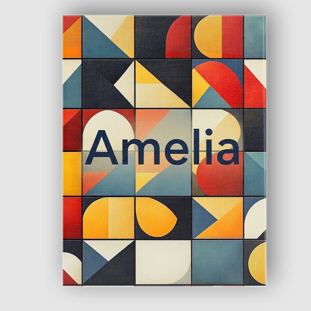 Personalised Name Abstract Bold Geometric Custom Unique Gift Idea Elegant Feature Canvas Wall Art Print Decor Picture Ready to Hang
