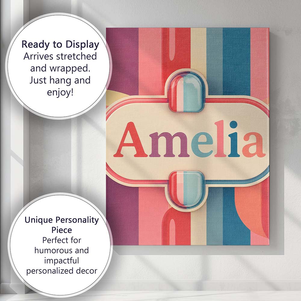 Personalised Name Abstract Soft Gradient Custom Unique Gift Idea Elegant Feature Canvas Wall Art Print Decor Picture Ready to Hang