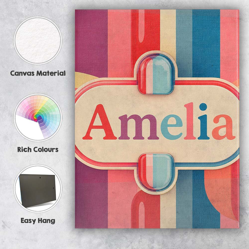 Personalised Name Abstract Soft Gradient Custom Unique Gift Idea Elegant Feature Canvas Wall Art Print Decor Picture Ready to Hang
