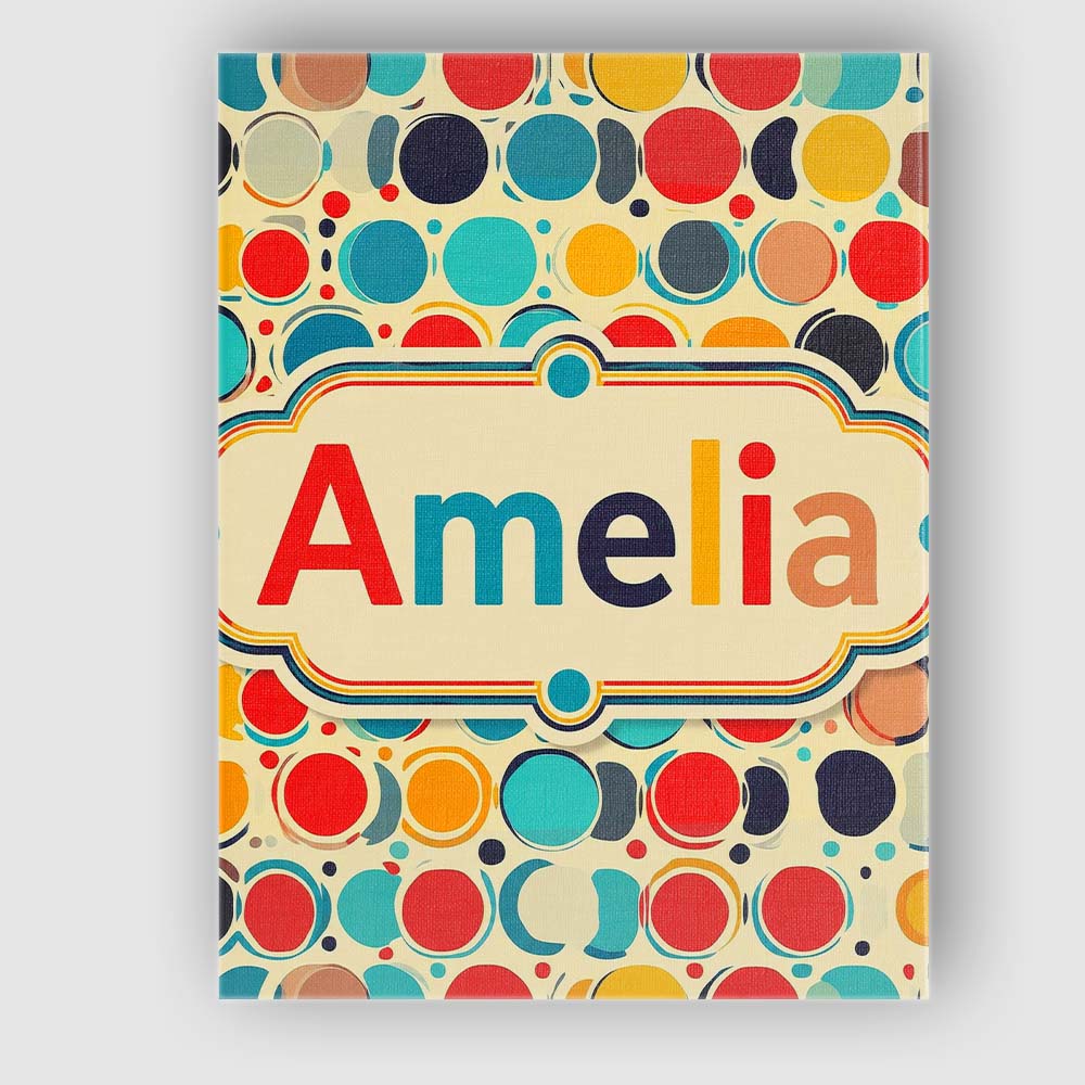 Personalised Name Abstract Polka Dot Custom Premium Decorative Design Modern Room Accent Canvas Wall Art Print Decor Picture Ready to Hang