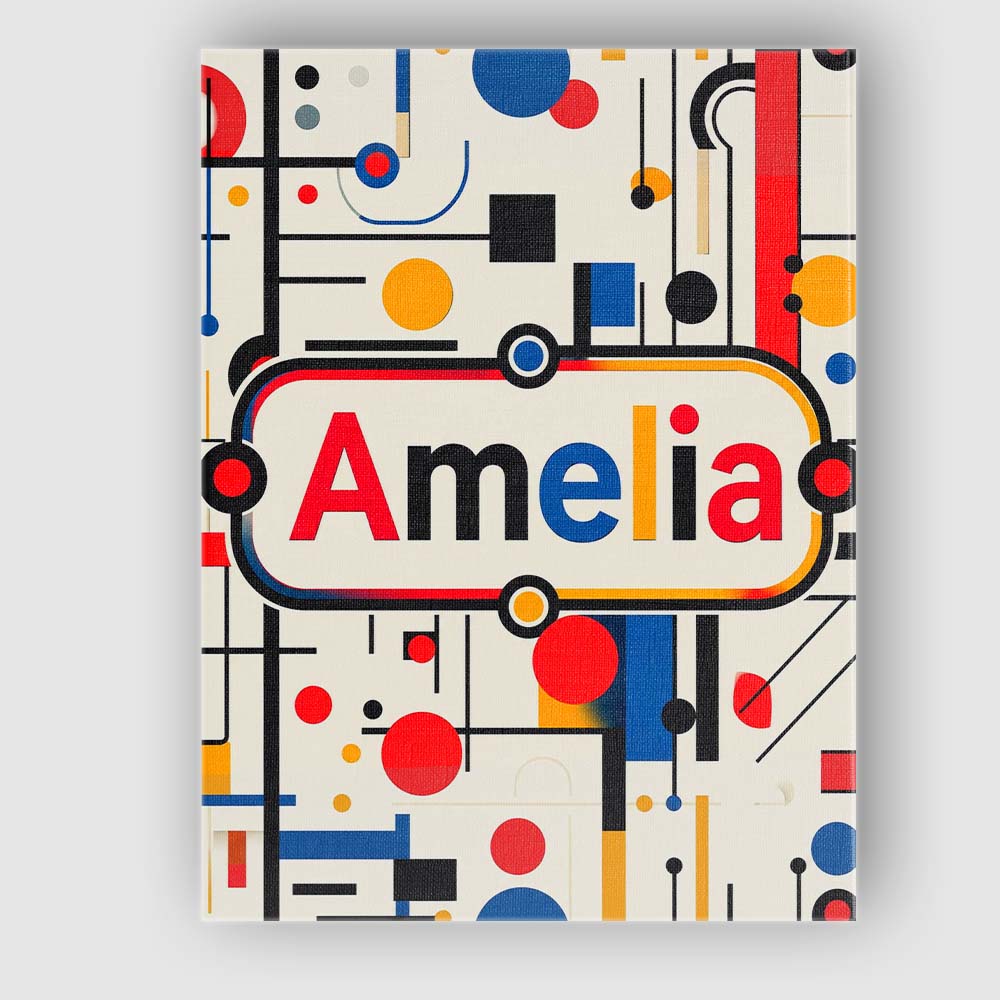 Personalised Name Abstract Bauhaus Lines Custom Unique Gift Idea Elegant Feature Canvas Wall Art Print Decor Picture Ready to Hang