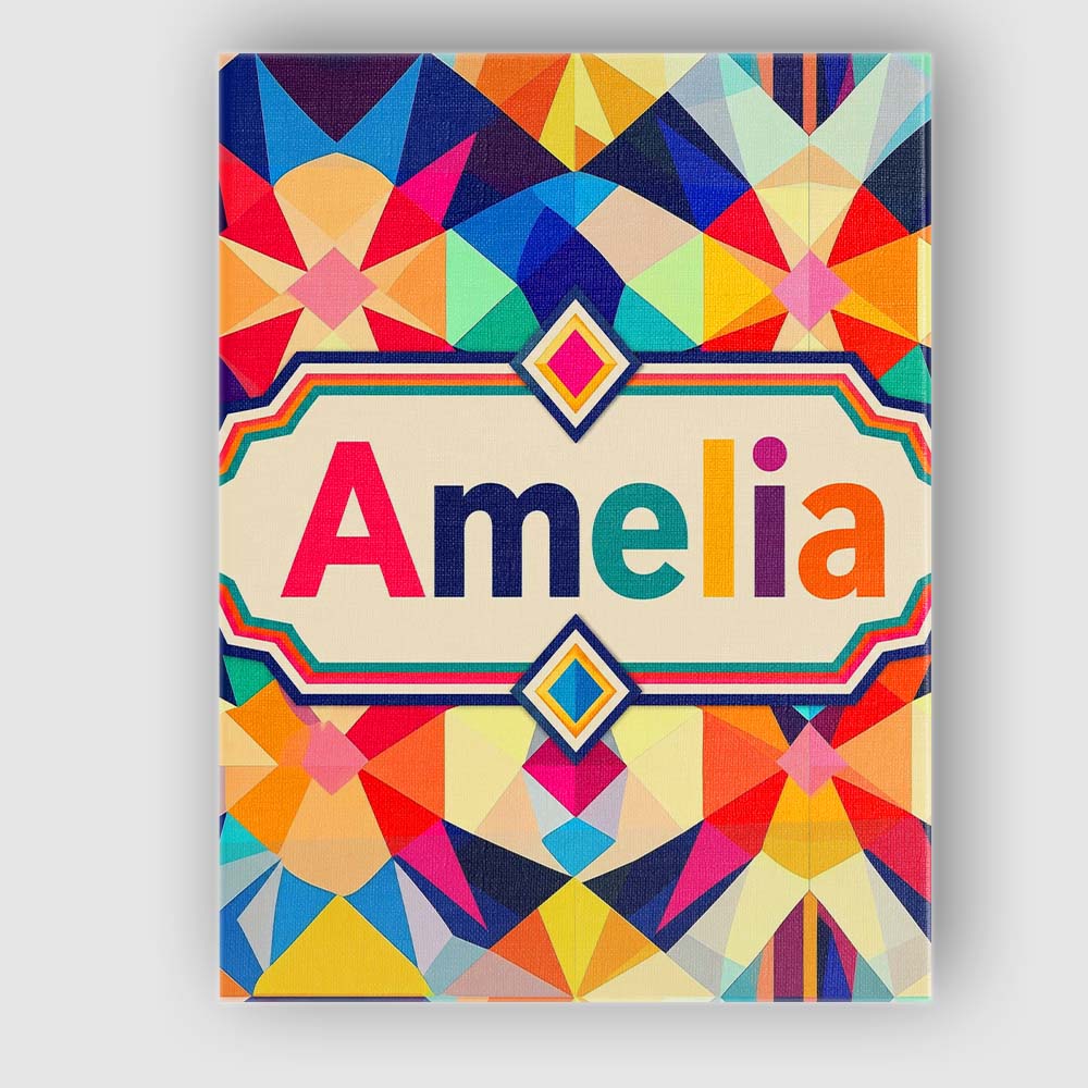 Personalised Name Geometric Star Pattern Custom Unique Gift Idea Elegant Feature Canvas Wall Art Print Decor Picture Ready to Hang