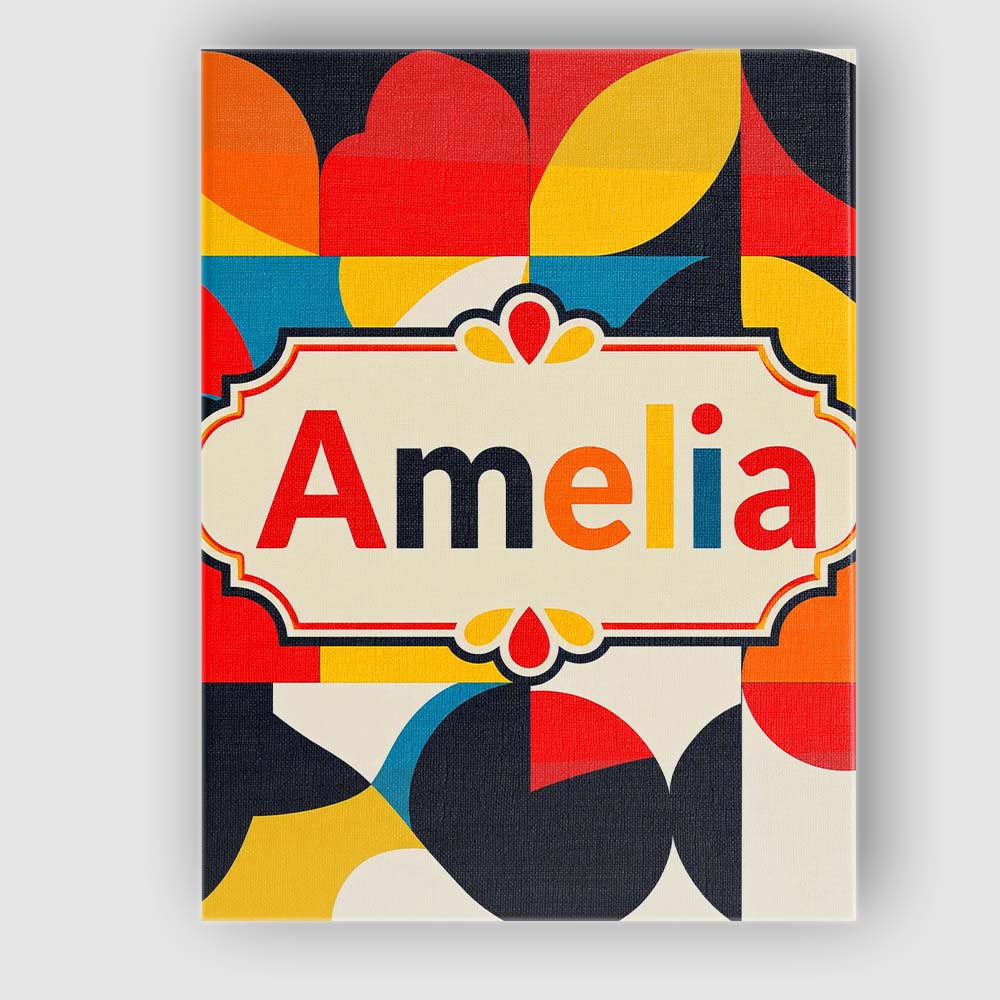 Personalised Name Colorful Abstract Petal Custom Unique Gift Idea Elegant Feature Canvas Wall Art Print Decor Picture Ready to Hang