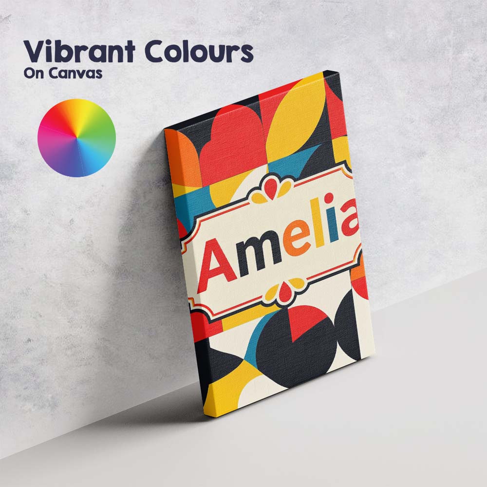 Personalised Name Colorful Abstract Petal Custom Unique Gift Idea Elegant Feature Canvas Wall Art Print Decor Picture Ready to Hang