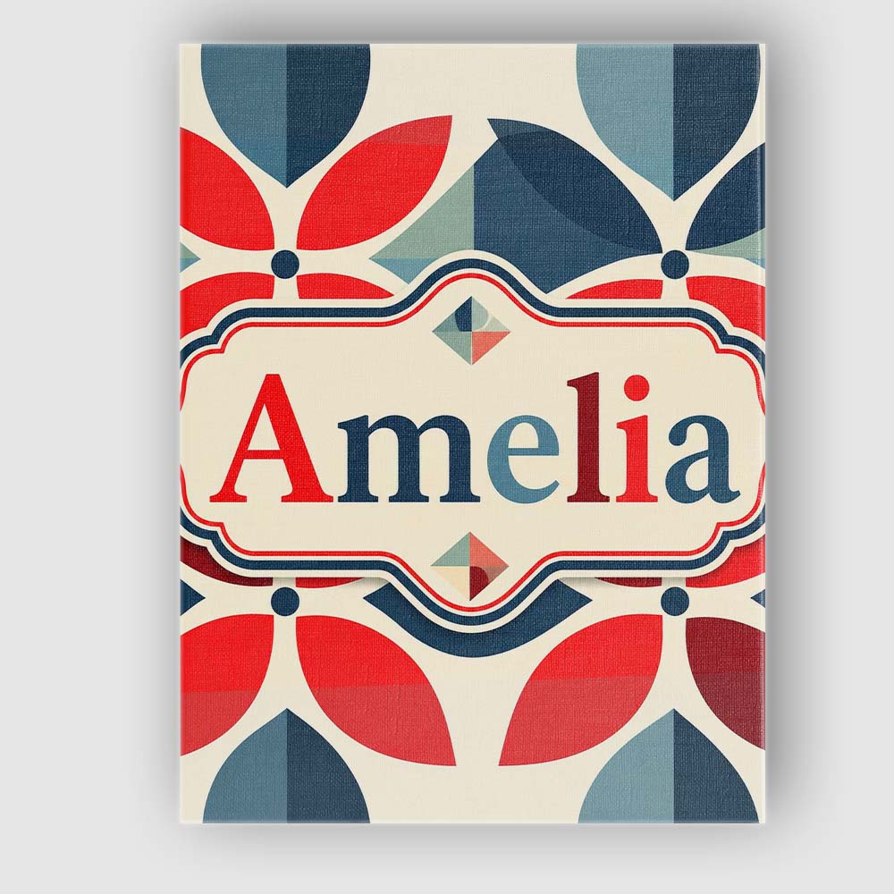 Personalised Name Floral Petal Shapes Bold Custom Unique Gift Idea Elegant Feature Canvas Wall Art Print Decor Picture Ready to Hang