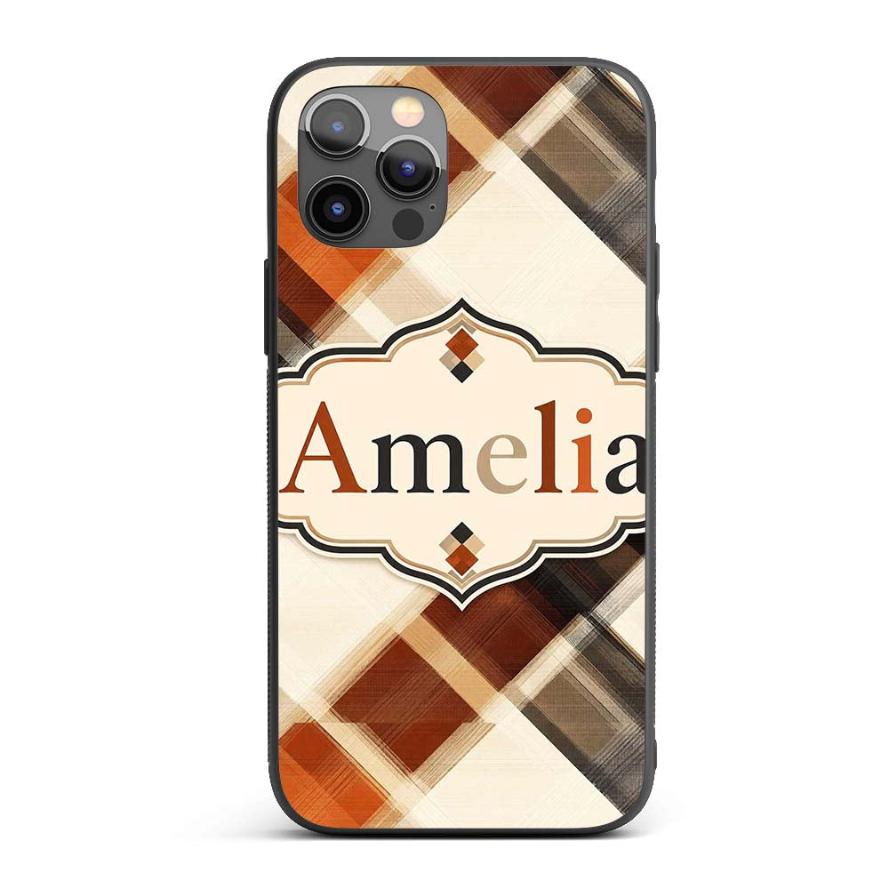 Abstract Neutral Brush Stroke Printed Design Custom Name Protective Phone Case Mobile Cover Durable Everyday Smartphone Shock Resistant