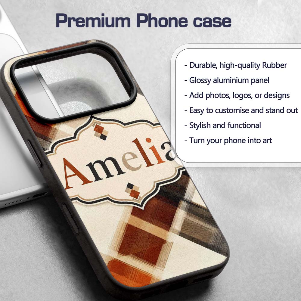 Abstract Neutral Brush Stroke Printed Design Custom Name Protective Phone Case Mobile Cover Durable Everyday Smartphone Shock Resistant