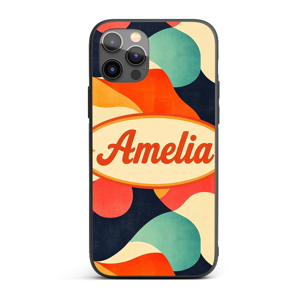 Abstract Organic Fluid Shapes Color Flow Seamless Custom Name Protective Phone Case Mobile Cover Durable Everyday Smartphone Shock Resistant