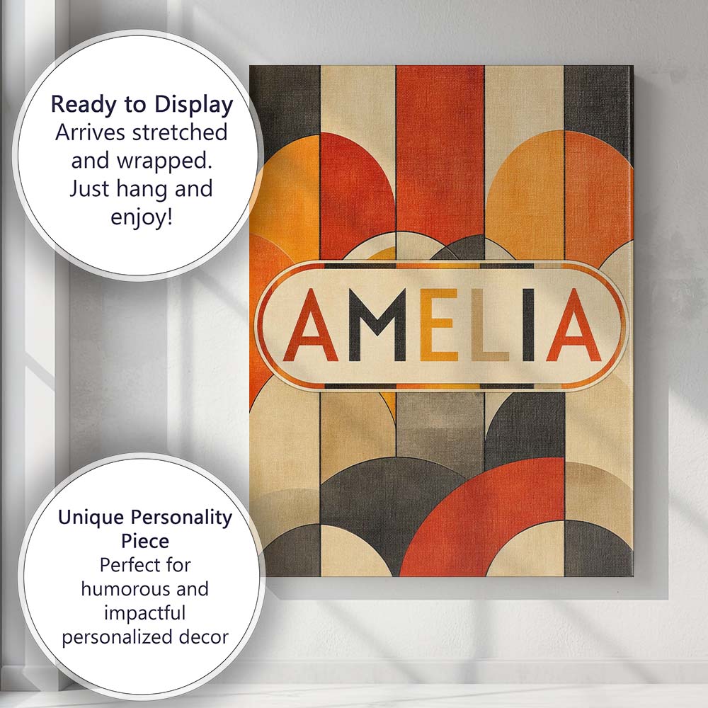 Personalised Name Arch Landscape Abstract Custom Unique Gift Idea Elegant Feature Canvas Wall Art Print Decor Picture Ready to Hang