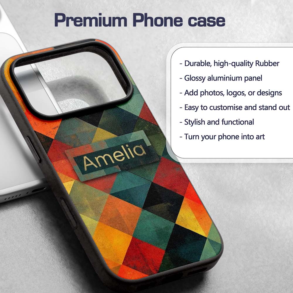 Abstract Organic Shapes Warm Earth Tone Pattern Custom Name Protective Phone Case Mobile Cover Durable Everyday Smartphone Shock Resistant