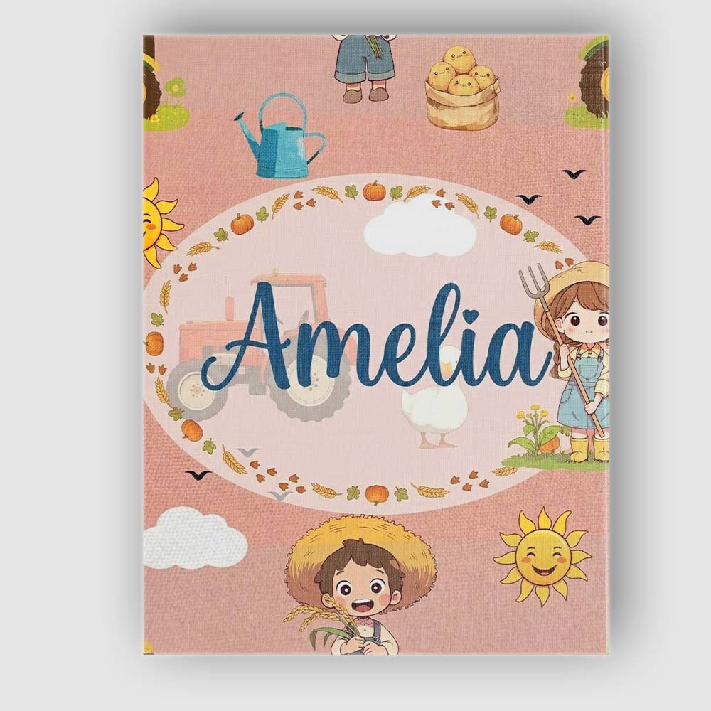 Personalised Name Cute Farm Tractor Duck Custom Unique Gift Idea Elegant Feature Canvas Wall Art Print Decor Picture Ready to Hang