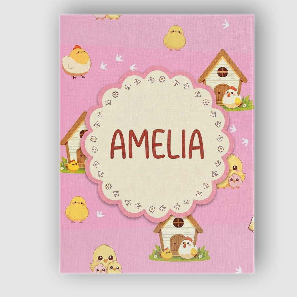 Personalised Name Cute Baby Chick Hen Coop Custom Unique Gift Idea Elegant Feature Canvas Wall Art Print Decor Picture Ready to Hang