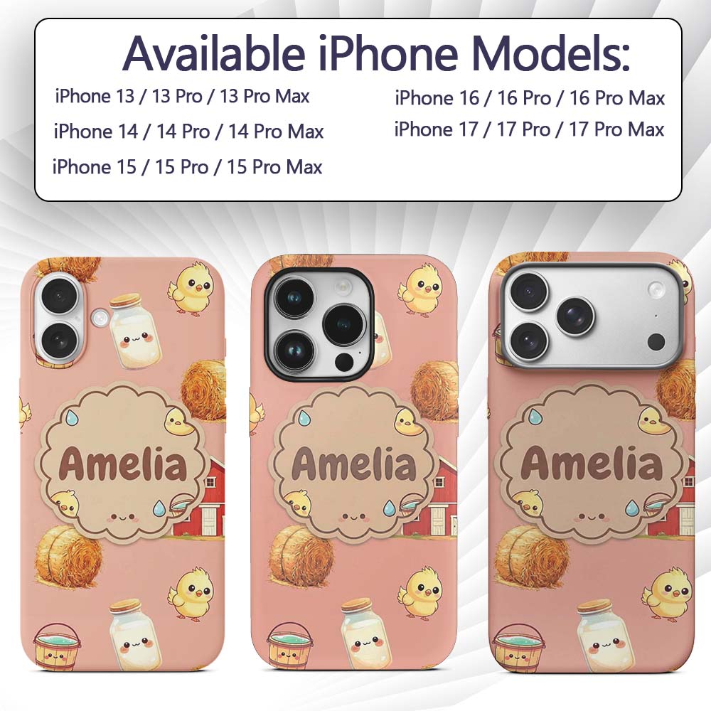 Cute Baby Goat Barn Hay Milk Chick Farm Peach Custom Name Protective Phone Case Mobile Cover Durable Everyday Smartphone Shock Resistant