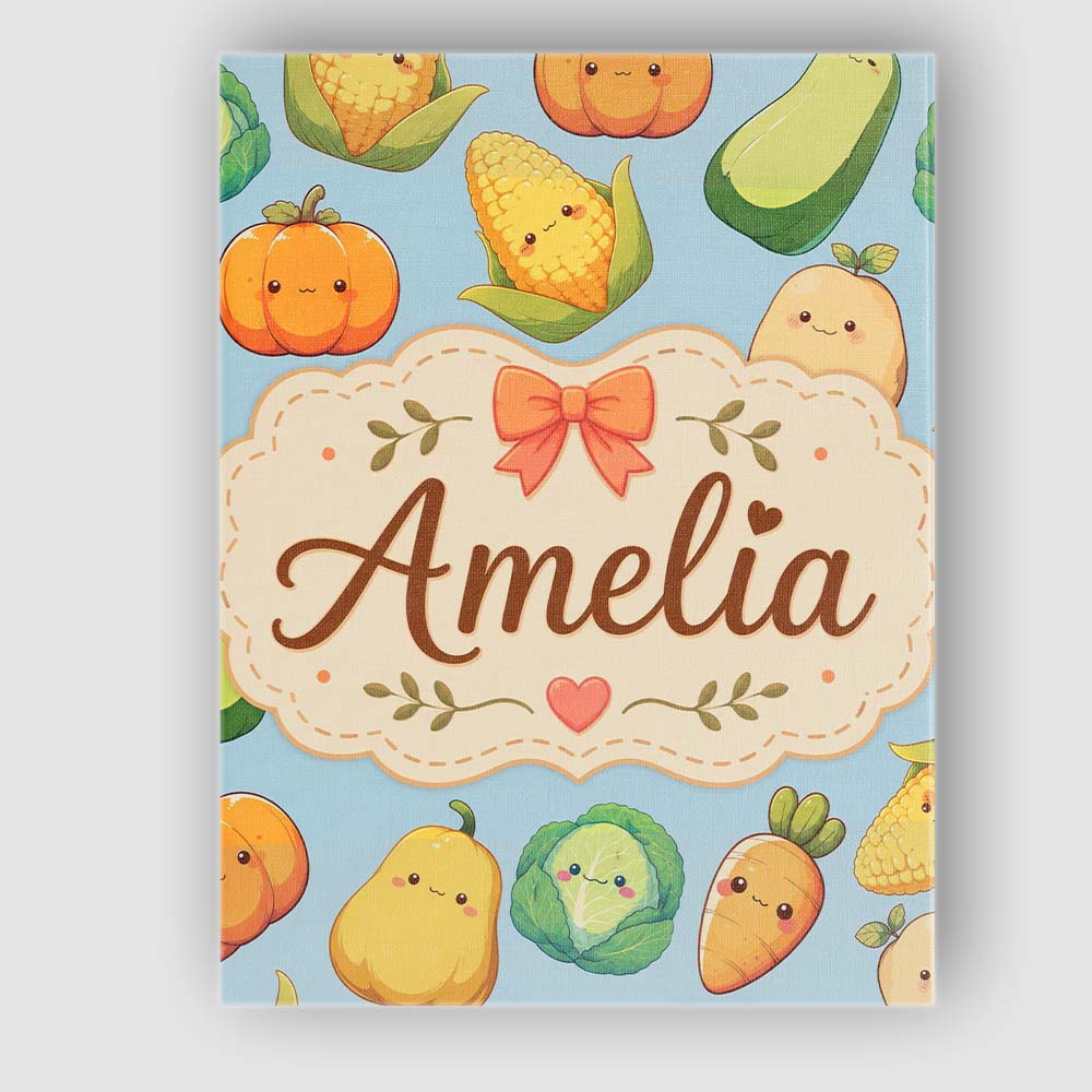 Personalised Name Cute Kawaii Autumn Custom Premium Decorative Design Modern Room Accent Canvas Wall Art Print Decor Picture Ready to Hang