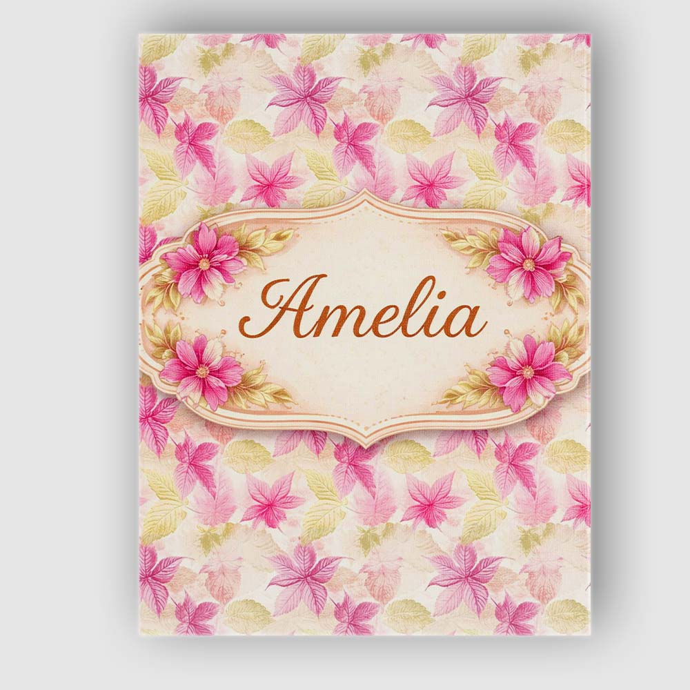 Personalised Name Vibrant Red Yellow Poinsettia Floral Seamless Custom Statement Canvas Wall Art Print Decor Picture Ready to Hang