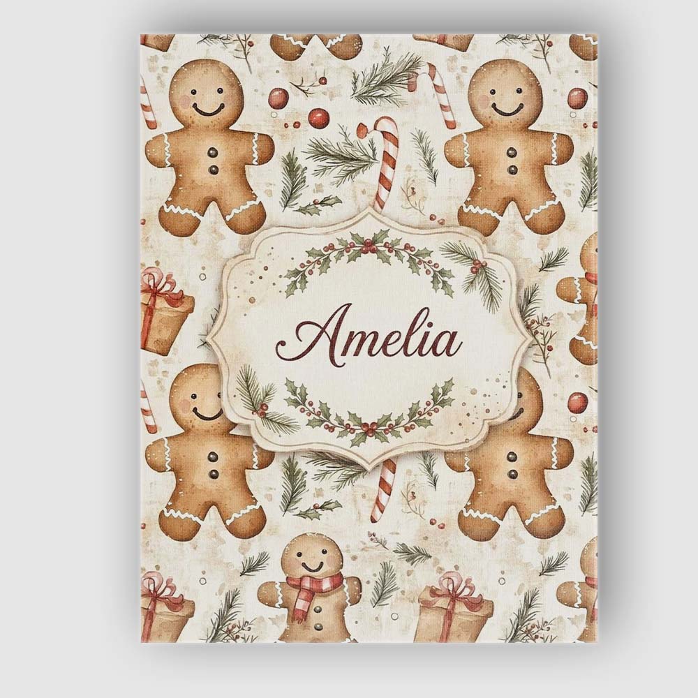 Personalised Name Cute Gingerbread Cookies Custom Unique Gift Idea Elegant Feature Canvas Wall Art Print Decor Picture Ready to Hang