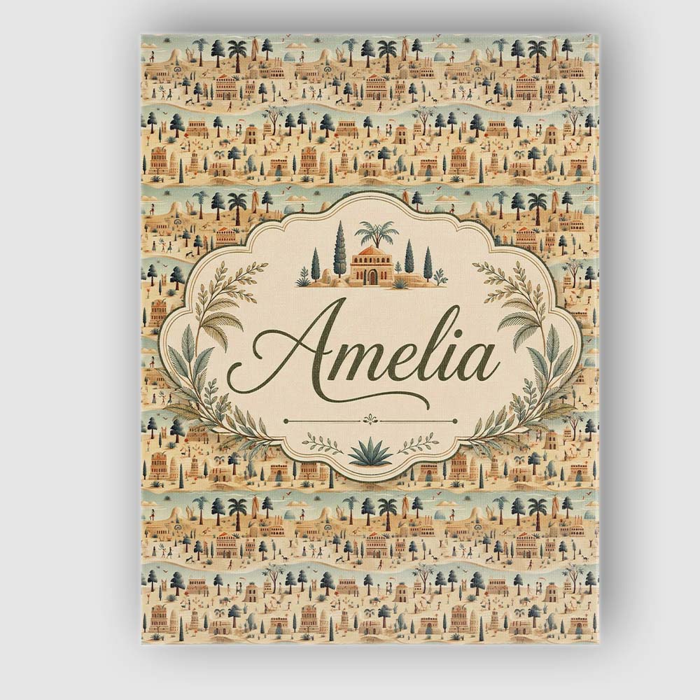 Personalised Name Ancient Desert Village Custom Unique Gift Idea Elegant Feature Canvas Wall Art Print Decor Picture Ready to Hang