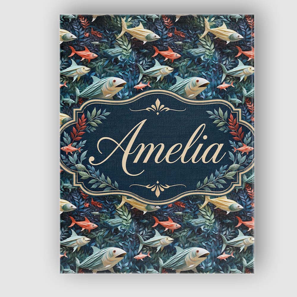 Personalised Name Colorful Tropical Fish Custom Unique Gift Idea Elegant Feature Canvas Wall Art Print Decor Picture Ready to Hang
