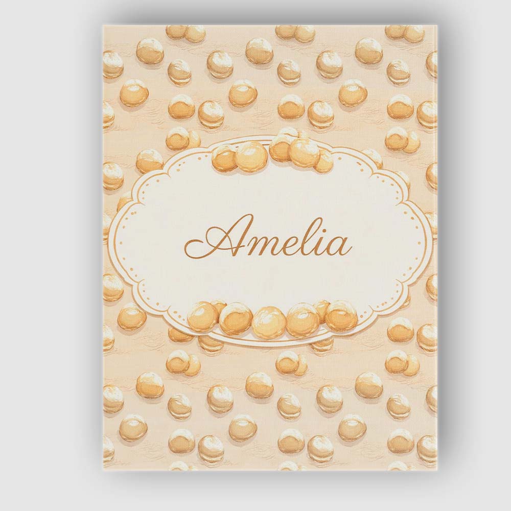 Personalised Name Hand Drawn Cream Puff Sketch Style Minimal Beige Custom Unique Canvas Wall Art Print Decor Picture Ready to Hang