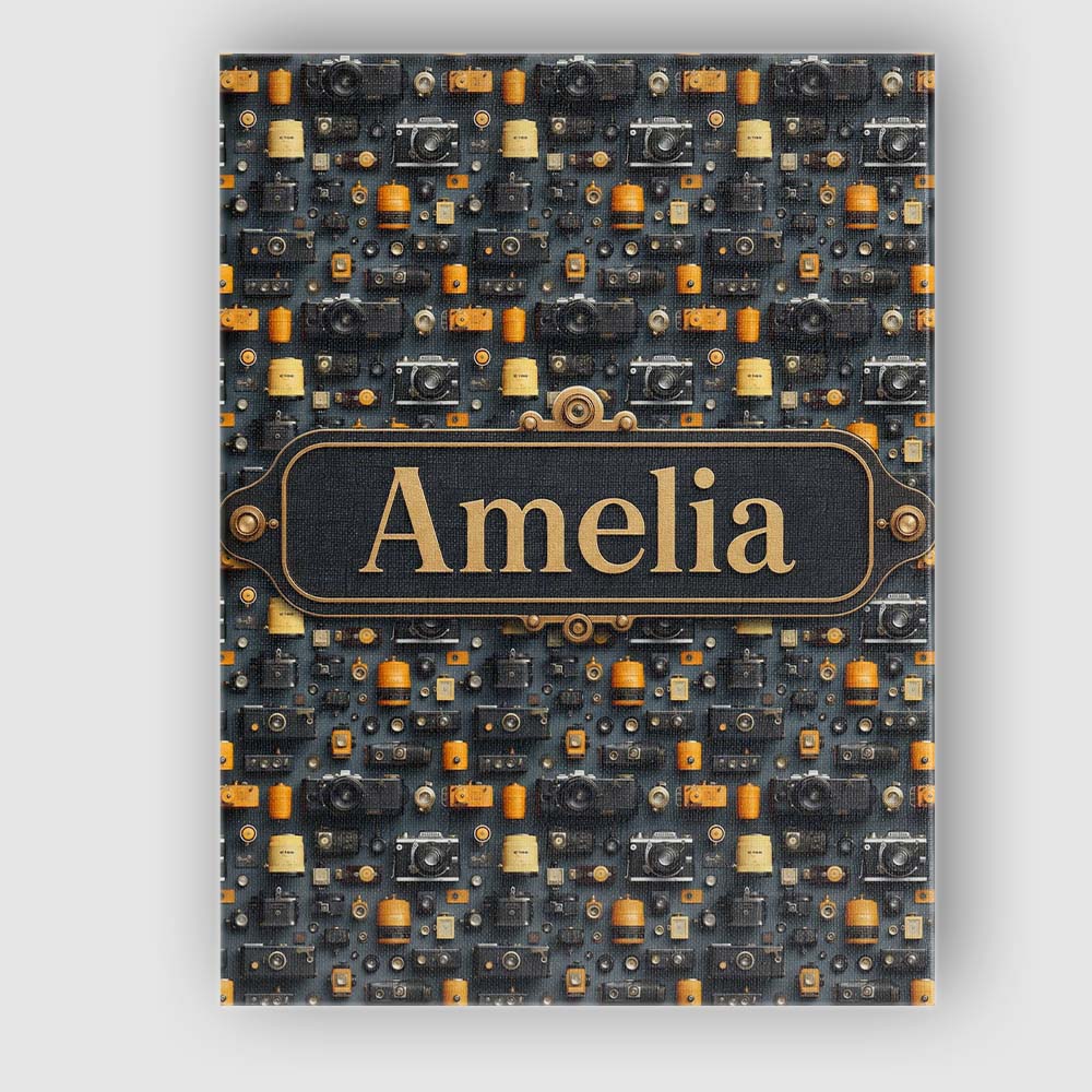 Personalised Name Classic Camera and Film Custom Unique Gift Idea Elegant Feature Canvas Wall Art Print Decor Picture Ready to Hang