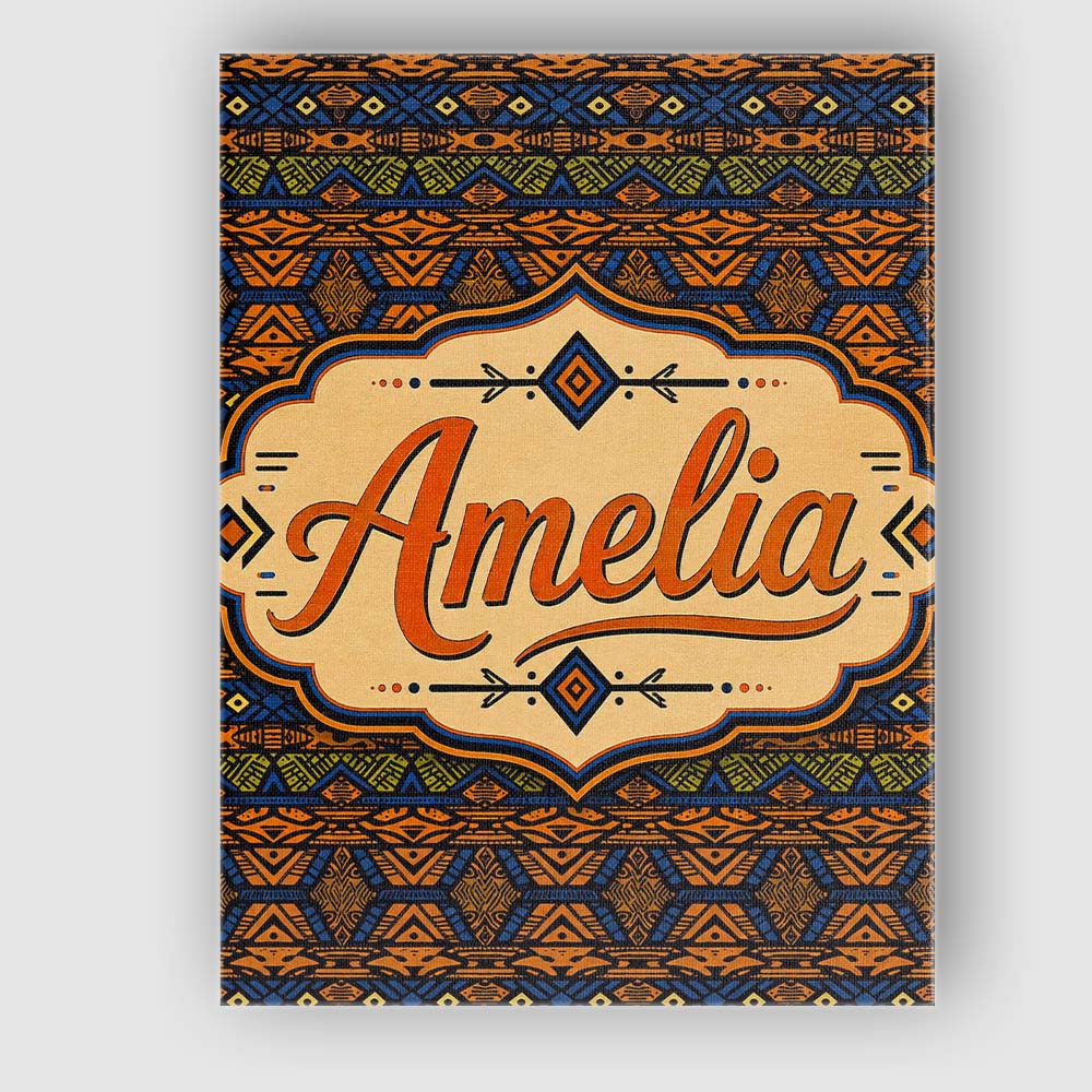 Personalised Name African Tribal Stripe Custom Modern Room Accent Elegant Feature Canvas Wall Art Print Decor Picture Ready to Hang