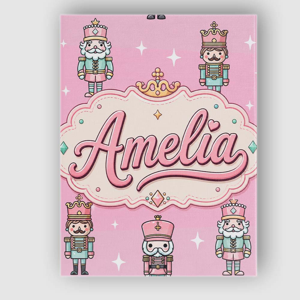 Personalised Name Cute Nutcracker Soldiers Custom Unique Gift Idea Elegant Feature Canvas Wall Art Print Decor Picture Ready to Hang