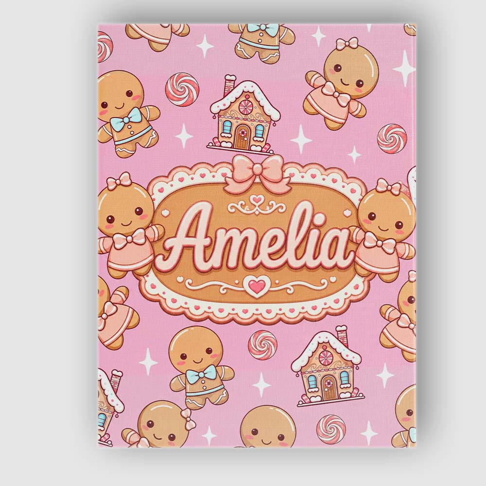 Personalised Name Gingerbread Cookies Candy Custom Bespoke Interior Contemporary Canvas Wall Art Print Decor Picture Ready to Hang