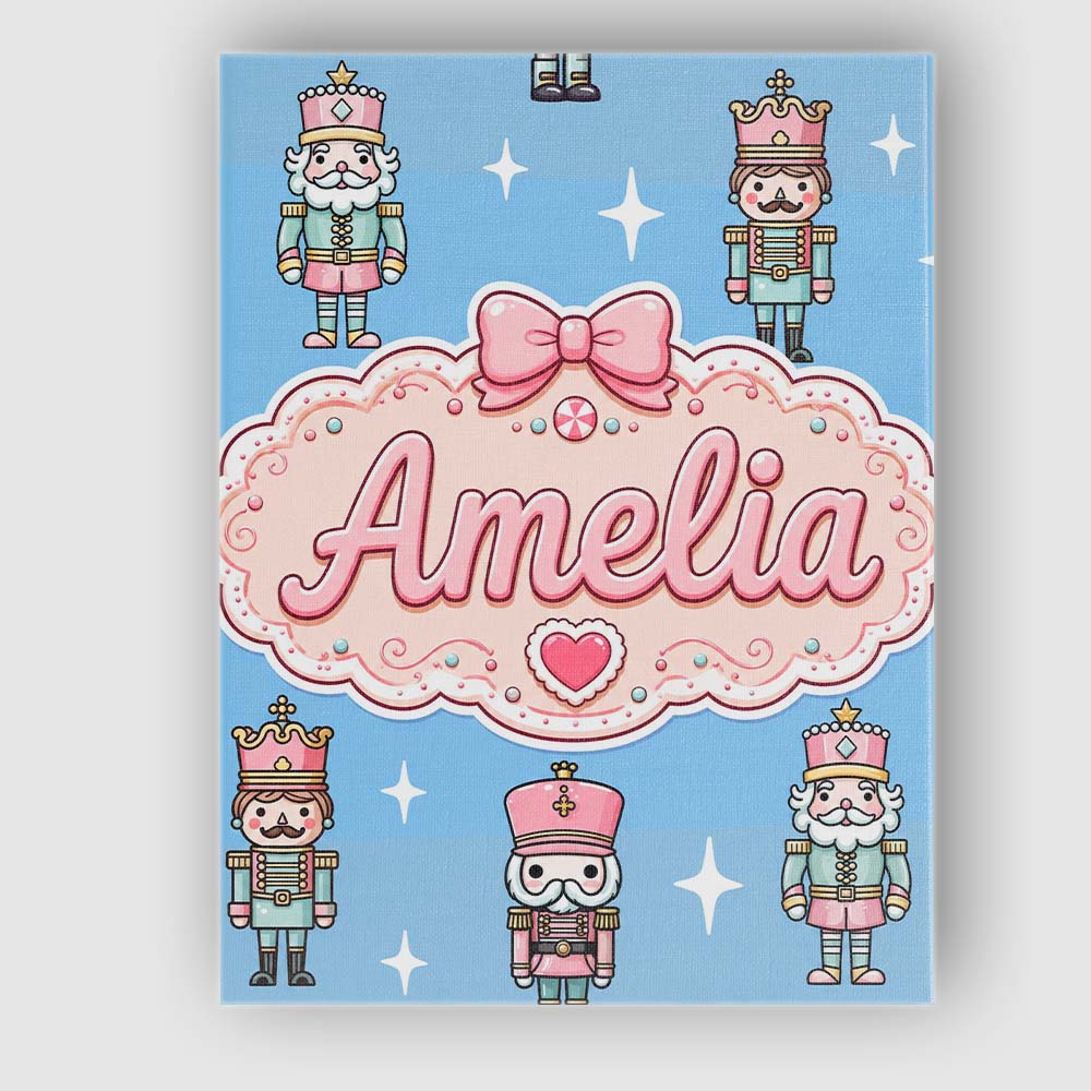 Personalised Name Nutcracker Soldiers Custom Modern Room Accent Creative Decorator Style Canvas Wall Art Print Decor Picture Ready to Hang