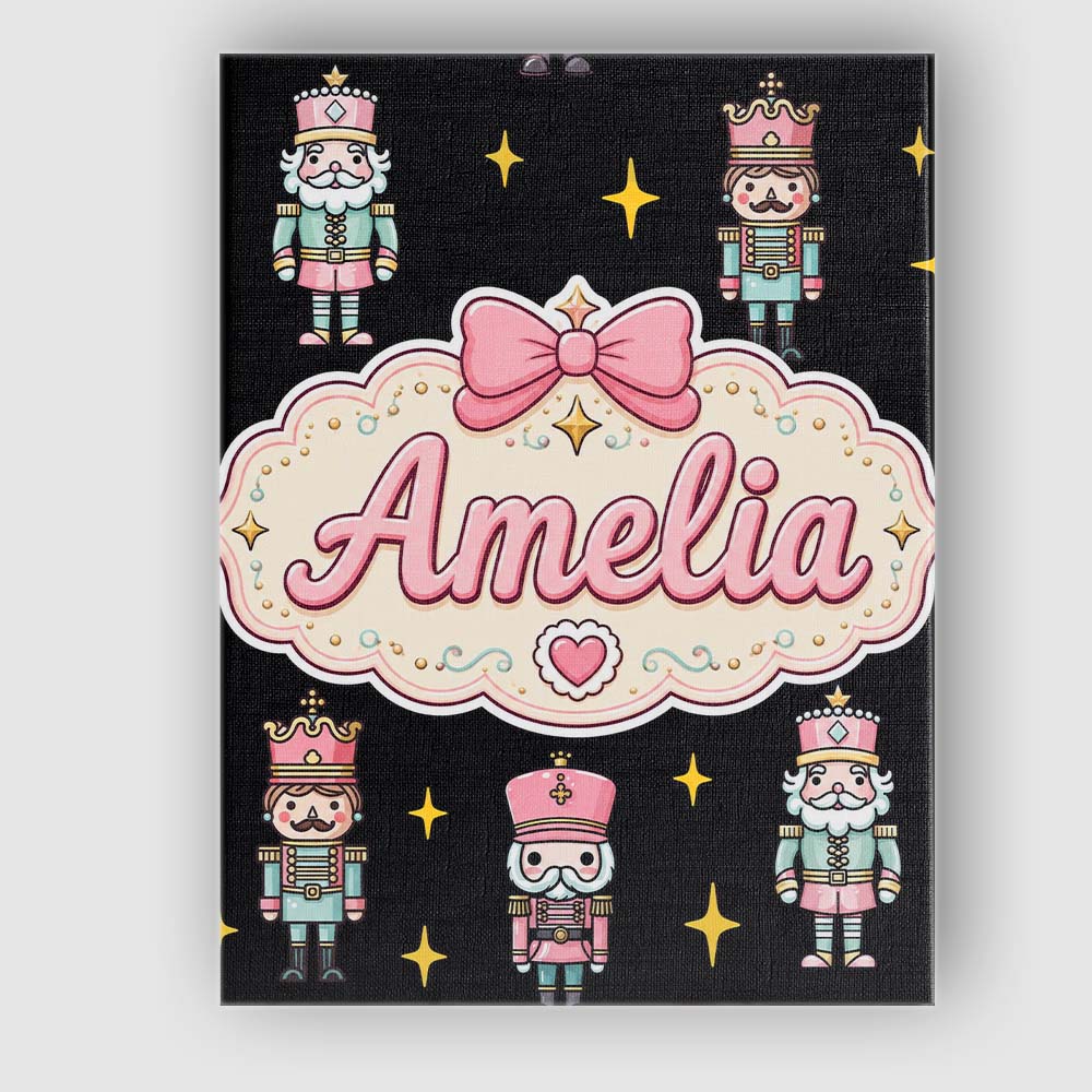 Personalised Name Pastel Nutcracker Soldiers Custom Bespoke Contemporary Display Canvas Wall Art Print Decor Picture Ready to Hang