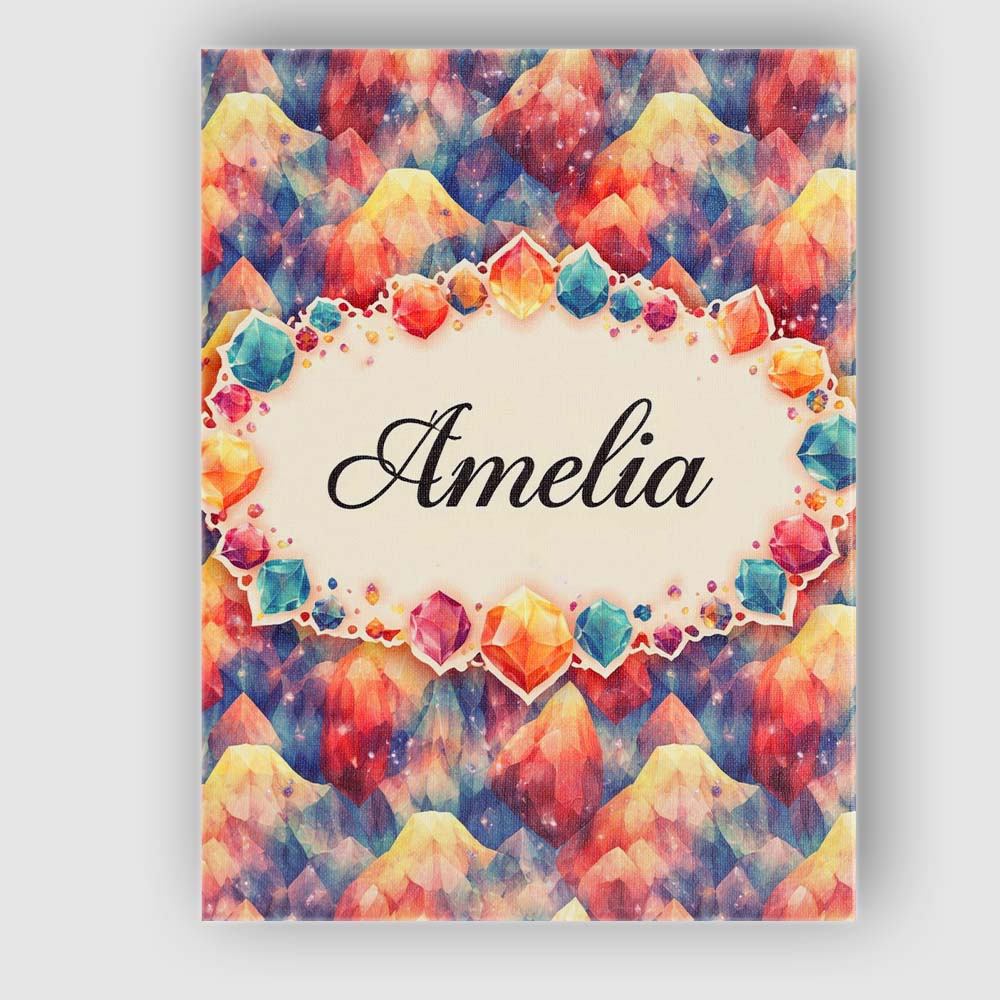 Personalised Name Vibrant Abstract Crystal Brushstroke Seamless Custom Statement Canvas Wall Art Print Decor Picture Ready to Hang