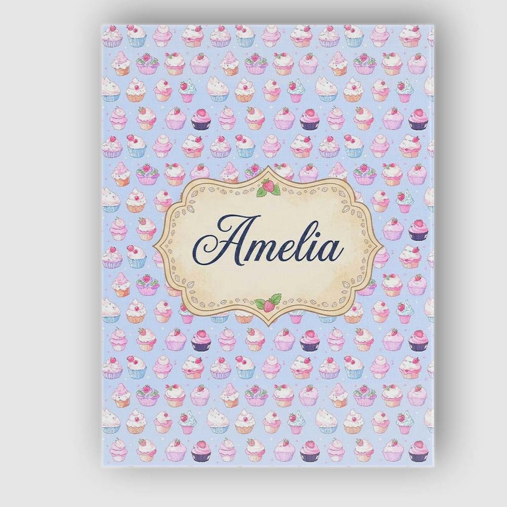 Personalised Name Kawaii Cupcake Sweet Custom Modern Room Accent Elegant Feature Canvas Wall Art Print Decor Picture Ready to Hang