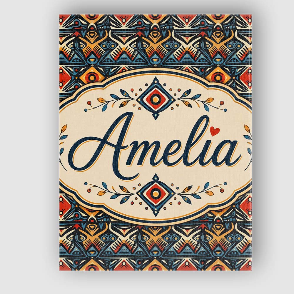 Personalised Name Abstract Tribal Geometric Custom Bespoke Interior Contemporary Canvas Wall Art Print Decor Picture Ready to Hang