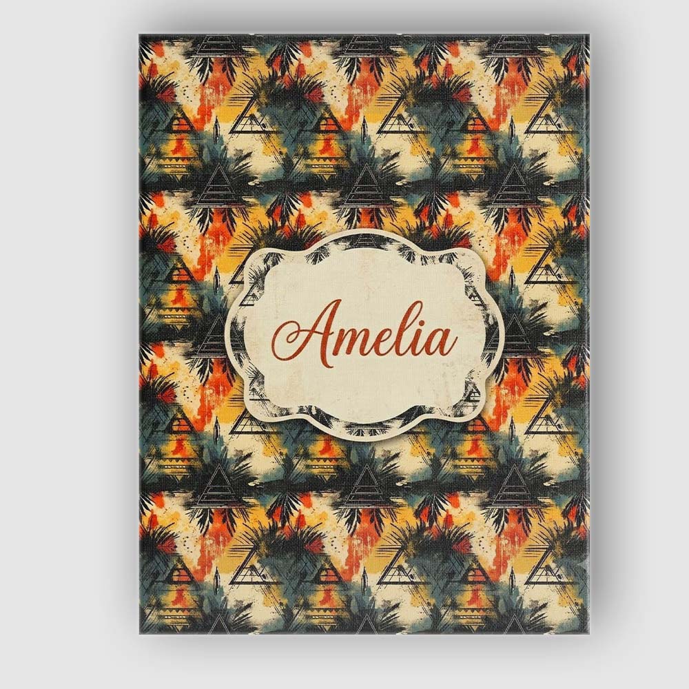 Personalised Name Grunge Tribal Abstract Custom Unique Gift Idea Elegant Feature Canvas Wall Art Print Decor Picture Ready to Hang