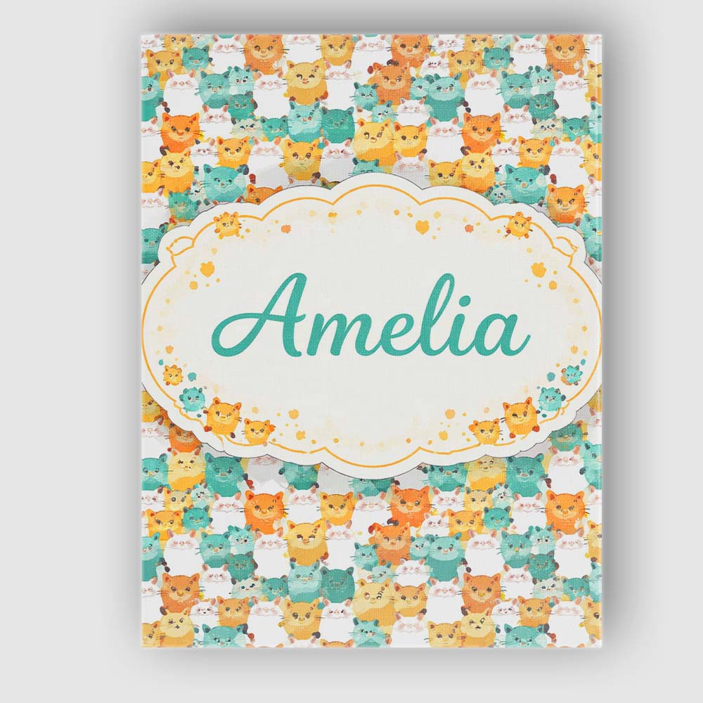 Personalised Name Colorful Hamster Crowd Cartoon Seamless Pattern Custom Bespoke Canvas Wall Art Print Decor Picture Ready to Hang