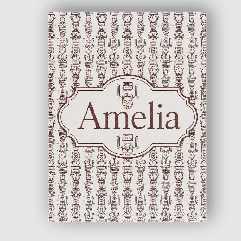 Personalised Name Tribal Ethnic Line Custom Contemporary Display Elegant Feature Canvas Wall Art Print Decor Picture Ready to Hang