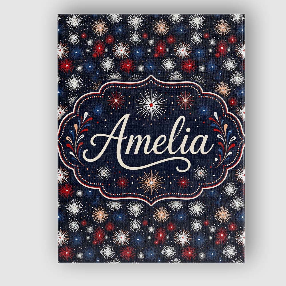 Personalised Name Classic Red White Blue Custom Unique Gift Idea Elegant Feature Canvas Wall Art Print Decor Picture Ready to Hang