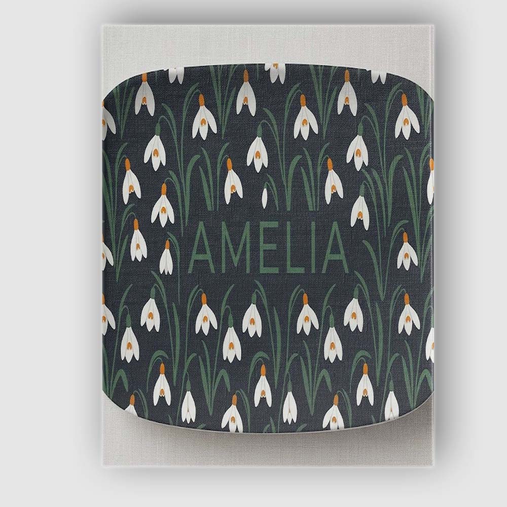 Personalised Name Minimal Snowdrop Floral Custom Unique Gift Idea Elegant Feature Canvas Wall Art Print Decor Picture Ready to Hang